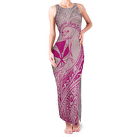 Hawaii Monk Seal and Map Family Matching Tank Maxi Dress and Hawaiian Shirt Polynesian Kanaka Maoli Pink Vibe LT9 Mom's Dress Pink - Polynesian Pride