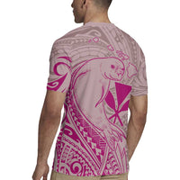 Hawaii Monk Seal and Map Rugby Jersey Polynesian Kanaka Maoli Pink Vibe