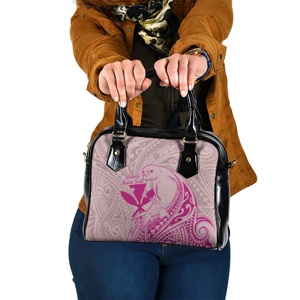 Hawaii Monk Seal and Map Shoulder Handbag Polynesian Kanaka Maoli Pink Vibe LT9 One Size Pink - Polynesian Pride
