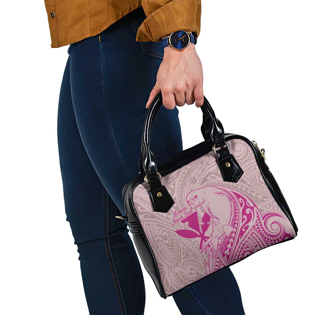 Hawaii Monk Seal and Map Shoulder Handbag Polynesian Kanaka Maoli Pink Vibe LT9 - Polynesian Pride
