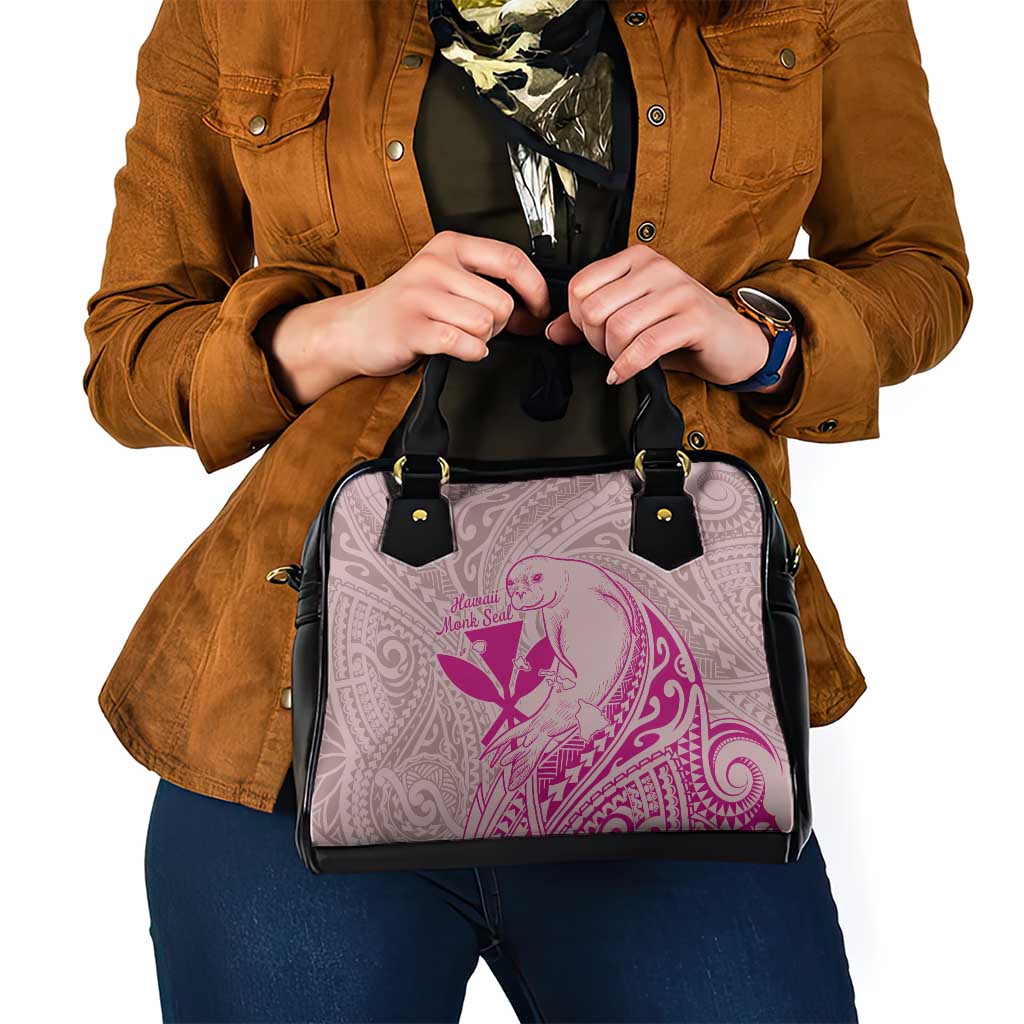Hawaii Monk Seal and Map Shoulder Handbag Polynesian Kanaka Maoli Pink Vibe LT9 - Polynesian Pride
