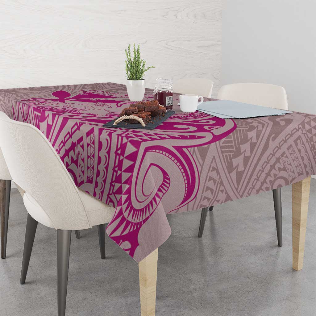 Hawaii Monk Seal and Map Tablecloth Polynesian Kanaka Maoli Pink Vibe
