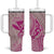 Hawaii Monk Seal and Map Tumbler With Handle Polynesian Kanaka Maoli Pink Vibe