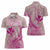 Hawaii Monk Seal and Map Women Polo Shirt Polynesian Kanaka Maoli Pink Vibe