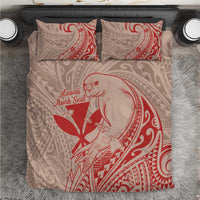 Hawaii Monk Seal and Map Bedding Set Polynesian Kanaka Maoli Red Vibe