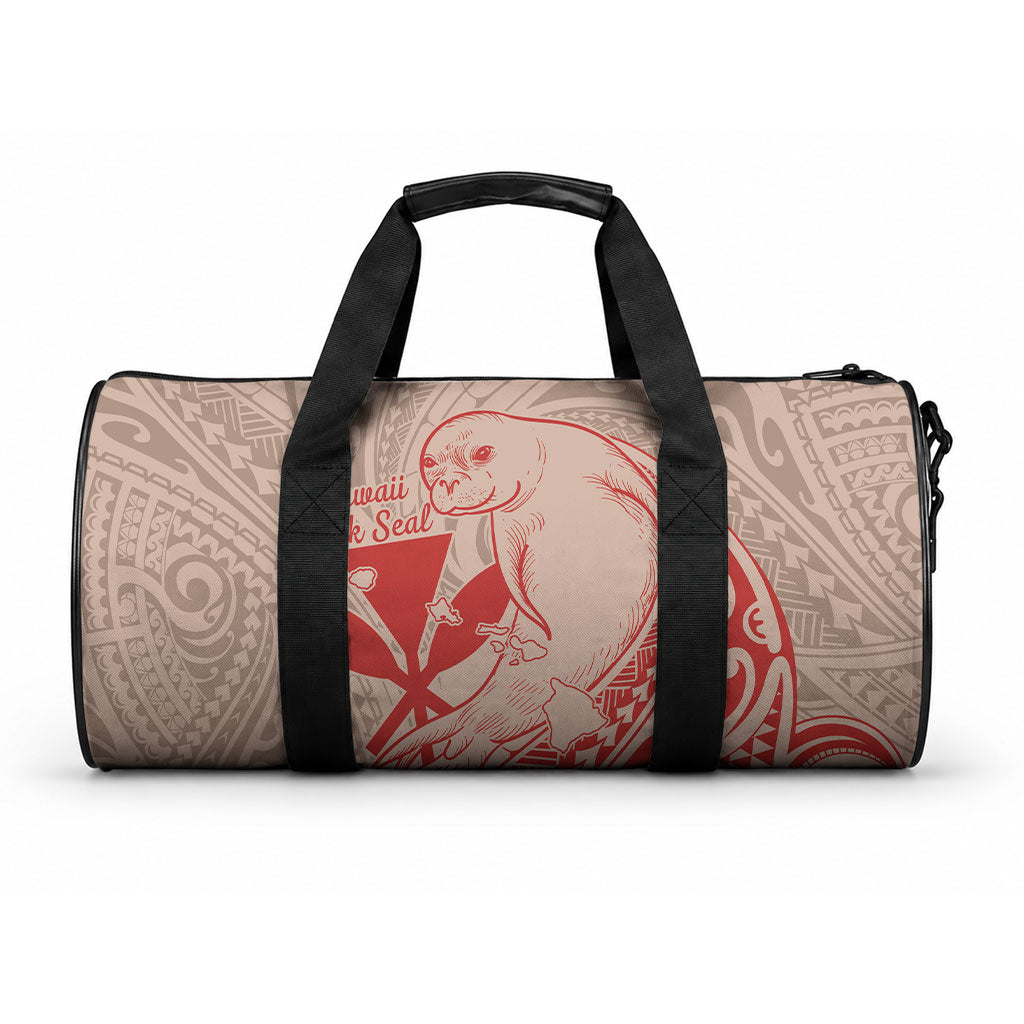 Hawaii Monk Seal and Map Duffle Bag Polynesian Kanaka Maoli Red Vibe LT9 One size Red - Polynesian Pride