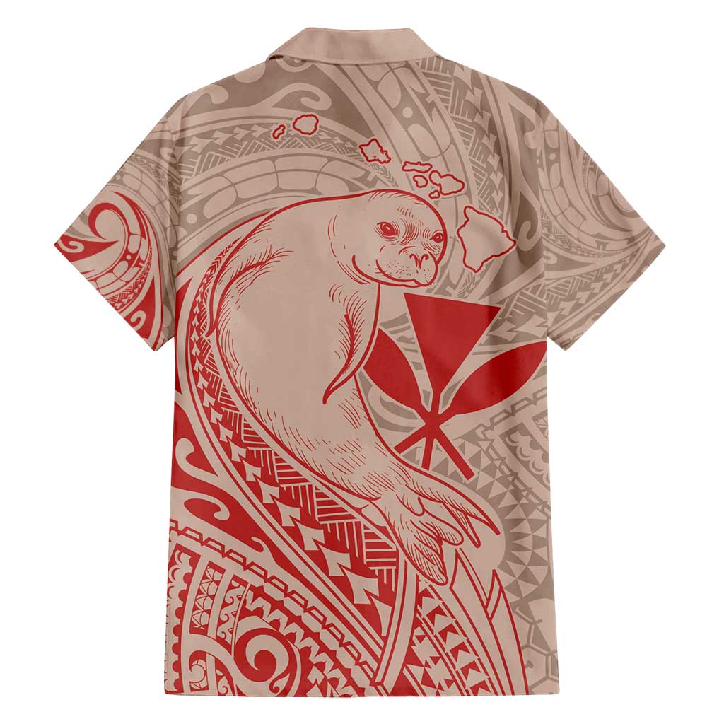 Hawaii Monk Seal and Map Family Matching Tank Maxi Dress and Hawaiian Shirt Polynesian Kanaka Maoli Red Vibe LT9 - Polynesian Pride