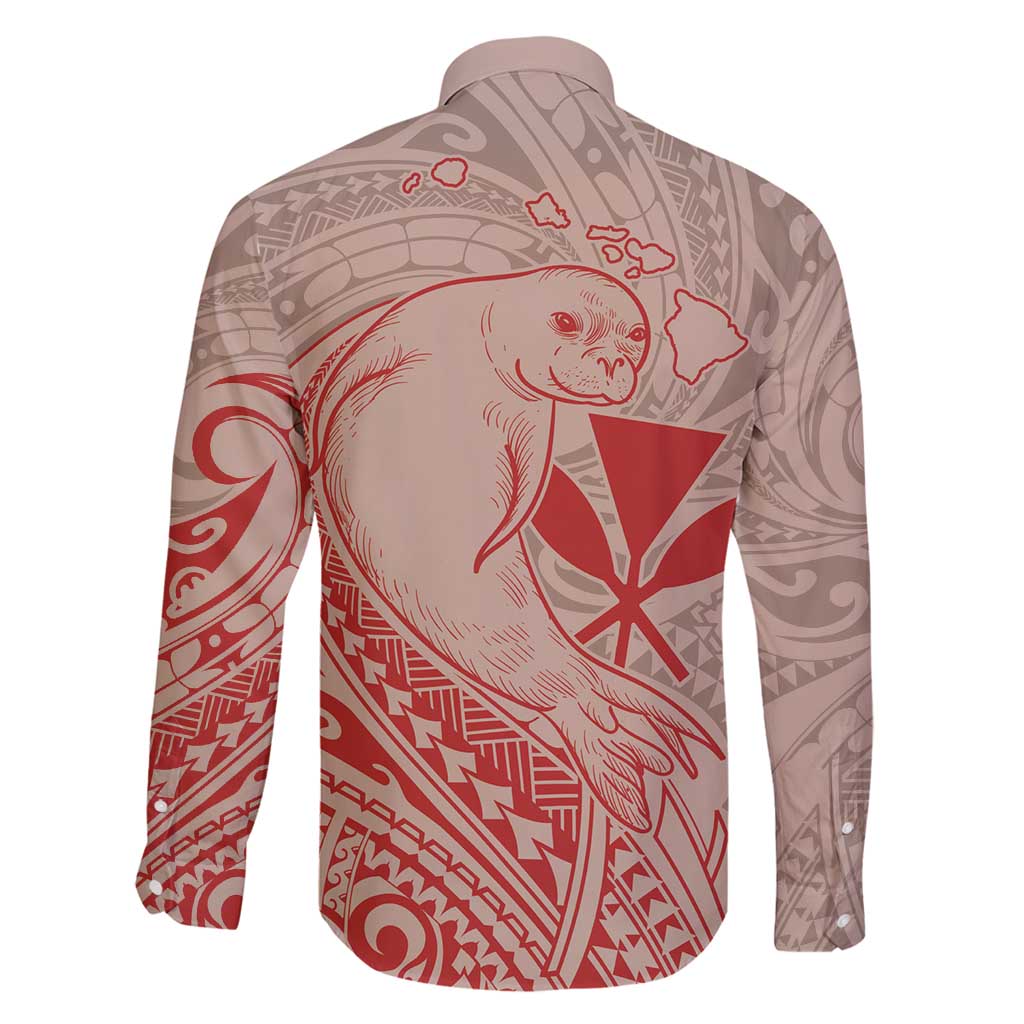 Hawaii Monk Seal and Map Family Matching Tank Maxi Dress and Hawaiian Shirt Polynesian Kanaka Maoli Red Vibe LT9 - Polynesian Pride
