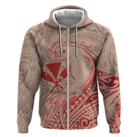 Hawaii Monk Seal and Map Zip Hoodie Polynesian Kanaka Maoli Red Vibe