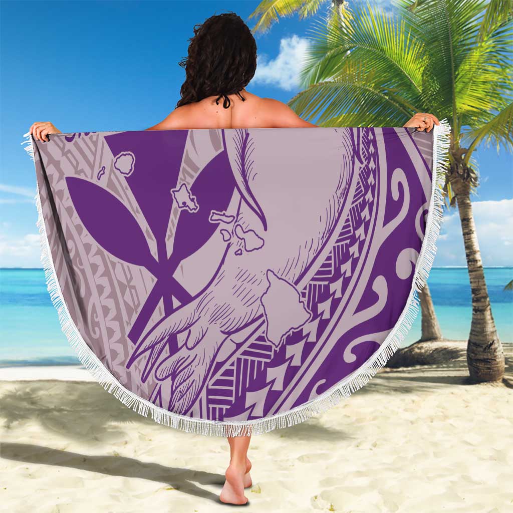 Hawaii Monk Seal and Map Beach Blanket Polynesian Kanaka Maoli Violet Vibe