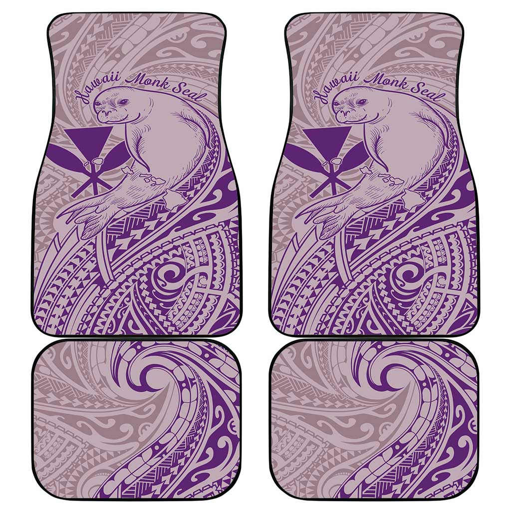 Hawaii Monk Seal and Map Car Mats Polynesian Kanaka Maoli Violet Vibe