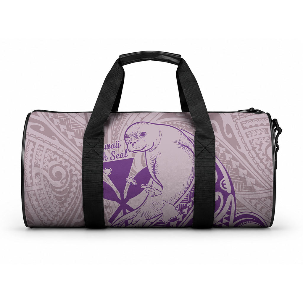 Hawaii Monk Seal and Map Duffle Bag Polynesian Kanaka Maoli Violet Vibe LT9 One size Violet - Polynesian Pride