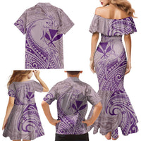 Hawaii Monk Seal and Map Family Matching Mermaid Dress and Hawaiian Shirt Polynesian Kanaka Maoli Violet Vibe LT9 - Polynesian Pride