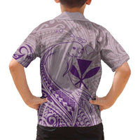 Hawaii Monk Seal and Map Family Matching Off Shoulder Maxi Dress and Hawaiian Shirt Polynesian Kanaka Maoli Violet Vibe LT9 - Polynesian Pride