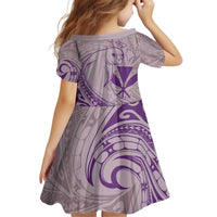Hawaii Monk Seal and Map Family Matching Off Shoulder Short Dress and Hawaiian Shirt Polynesian Kanaka Maoli Violet Vibe LT9 - Polynesian Pride