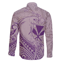 Hawaii Monk Seal and Map Family Matching Puletasi and Hawaiian Shirt Polynesian Kanaka Maoli Violet Vibe LT9 - Polynesian Pride