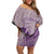 Hawaii Monk Seal and Map Off Shoulder Short Dress Polynesian Kanaka Maoli Violet Vibe