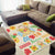 Kawaii Turtle Area Rug Aloha Hibiscus Flowers