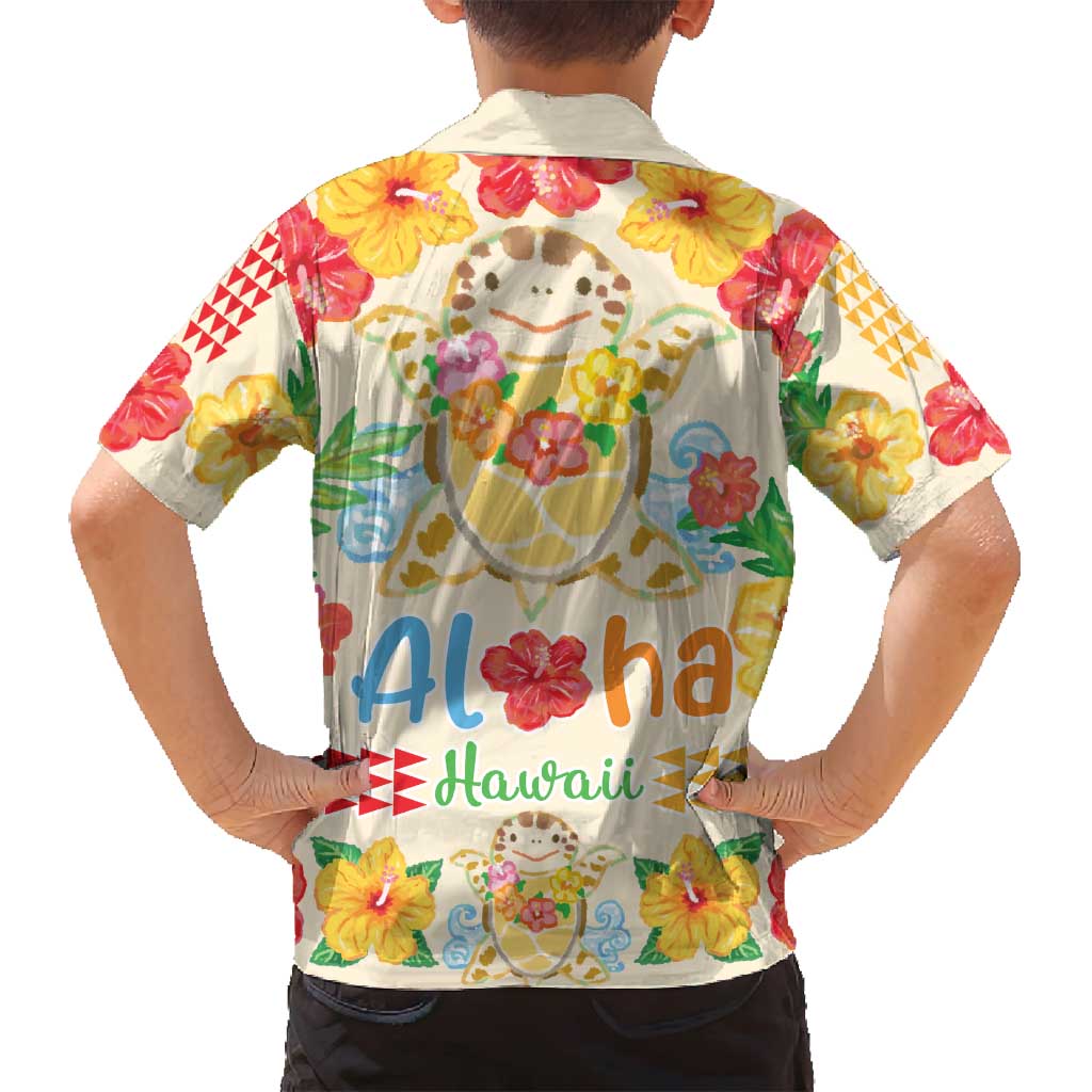 Kawaii Turtle Family Matching Tank Maxi Dress and Hawaiian Shirt Aloha Hibiscus Flowers
