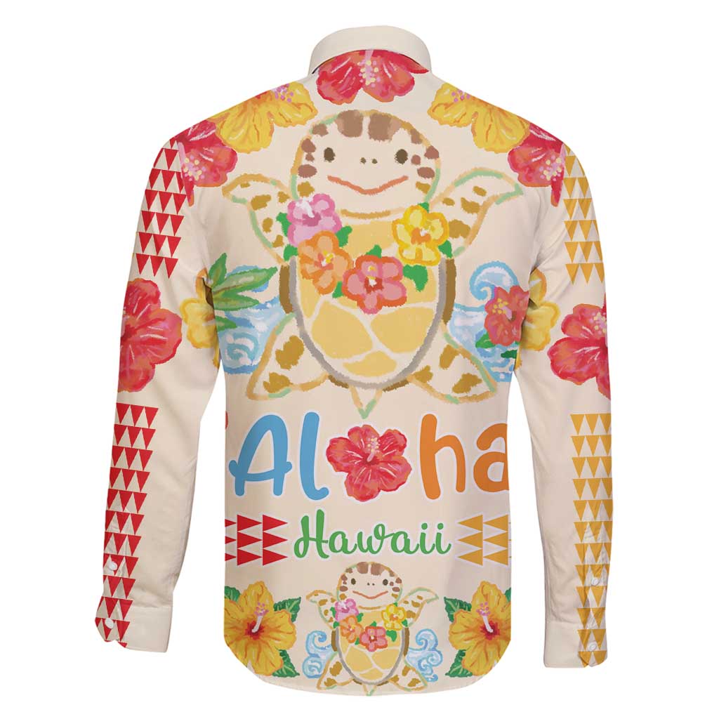 Kawaii Turtle Family Matching Tank Maxi Dress and Hawaiian Shirt Aloha Hibiscus Flowers
