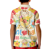 Kawaii Turtle Kid Polo Shirt Aloha Hibiscus Flowers LT9 - Polynesian Pride