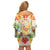 Kawaii Turtle Off Shoulder Short Dress Aloha Hibiscus Flowers