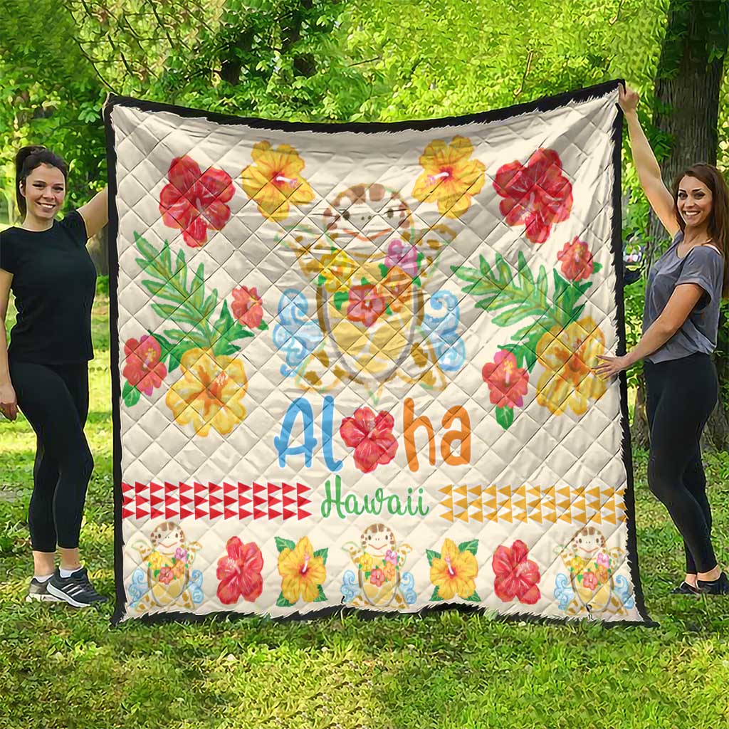 Kawaii Turtle Quilt Aloha Hibiscus Flowers LT9 - Polynesian Pride