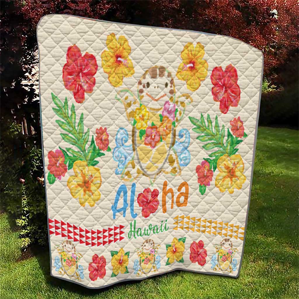 Kawaii Turtle Quilt Aloha Hibiscus Flowers LT9 - Polynesian Pride