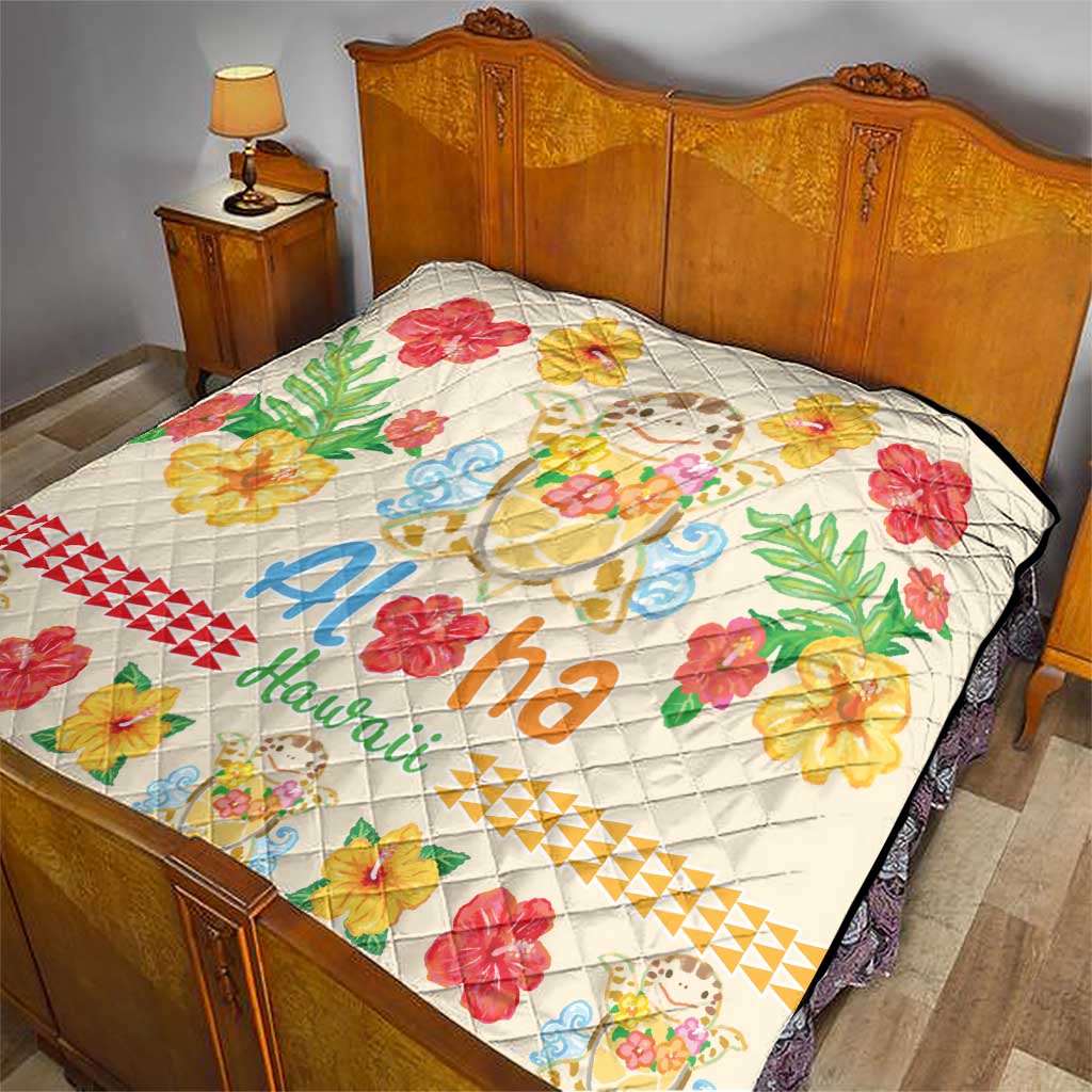 Kawaii Turtle Quilt Aloha Hibiscus Flowers LT9 - Polynesian Pride