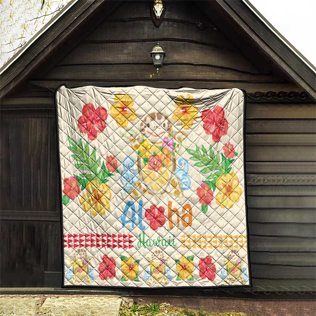 Kawaii Turtle Quilt Aloha Hibiscus Flowers LT9 - Polynesian Pride