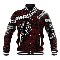 Polynesian Girl Tribal Tattoo Baseball Jacket Oxbood Vibe LT9 Unisex Oxblood - Polynesian Pride