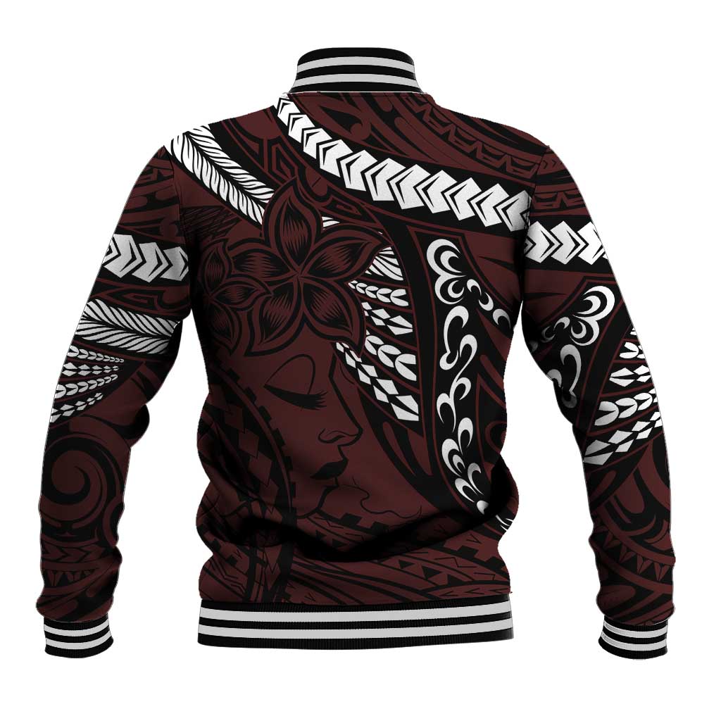 Polynesian Girl Tribal Tattoo Baseball Jacket Oxbood Vibe LT9 - Polynesian Pride