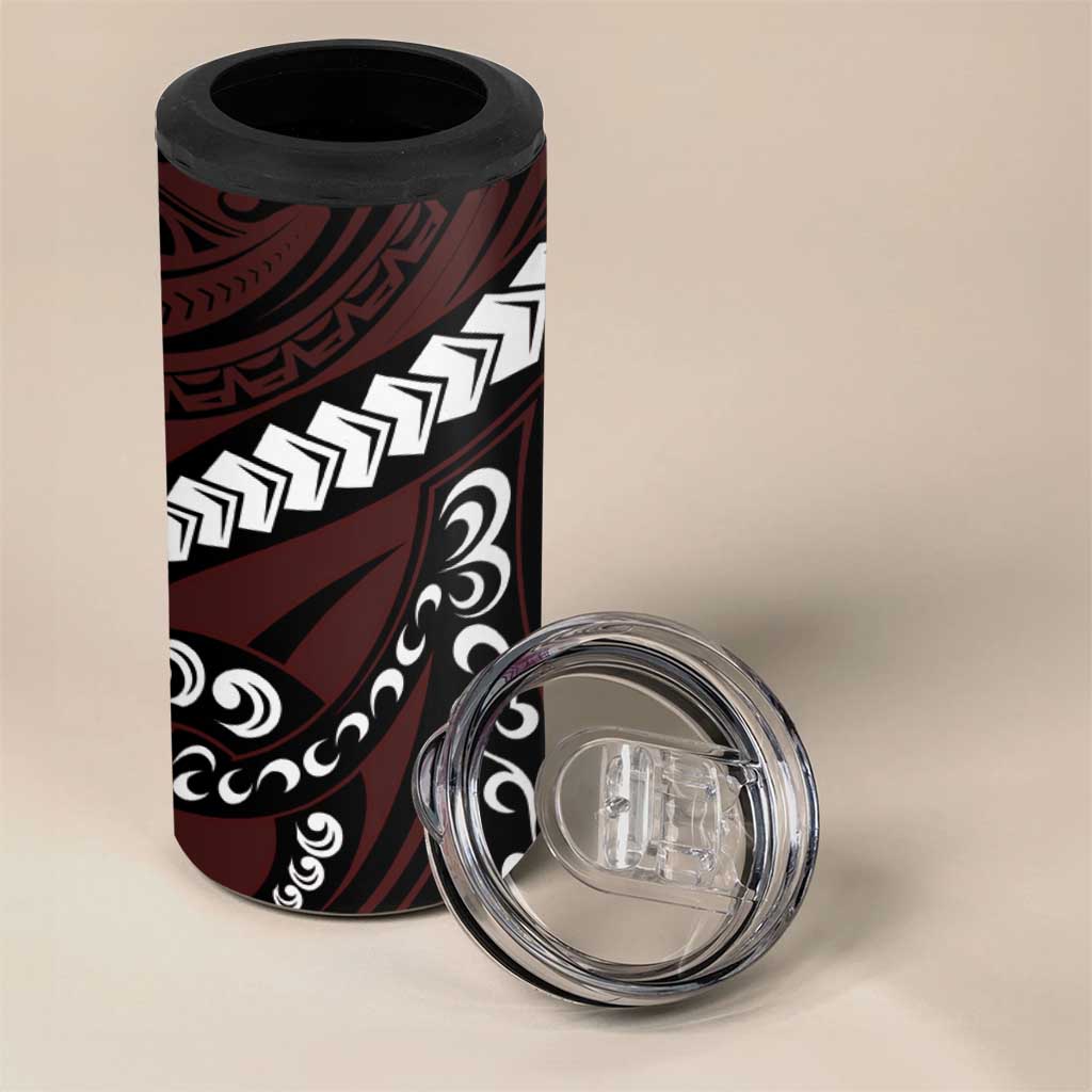 Polynesian Girl Tribal Tattoo 4 in 1 Can Cooler Tumbler Oxbood Vibe LT9 - Polynesian Pride