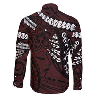Polynesian Girl Tribal Tattoo Family Matching Summer Maxi Dress and Hawaiian Shirt Oxbood Vibe LT9 - Polynesian Pride