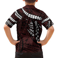 Polynesian Girl Tribal Tattoo Family Matching Tank Maxi Dress and Hawaiian Shirt Oxbood Vibe LT9 - Polynesian Pride