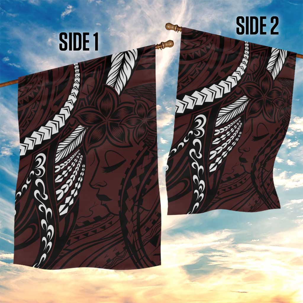 Polynesian Girl Tribal Tattoo Garden Flag Oxbood Vibe