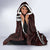 Polynesian Girl Tribal Tattoo Hooded Blanket Oxbood Vibe