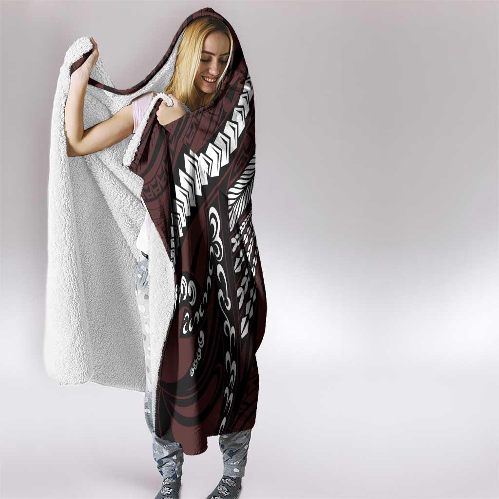 Polynesian Girl Tribal Tattoo Hooded Blanket Oxbood Vibe