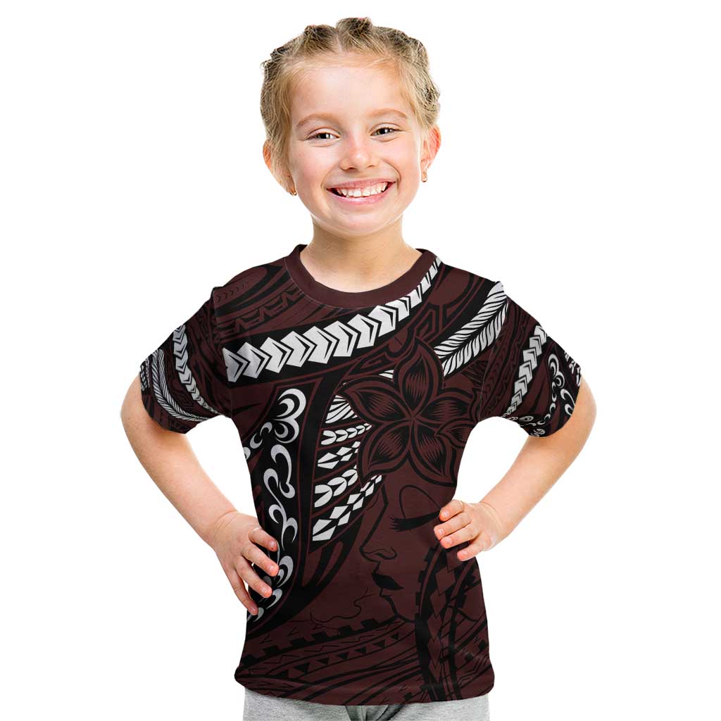 Polynesian Girl Tribal Tattoo Kid T Shirt Oxbood Vibe LT9 Oxblood - Polynesian Pride