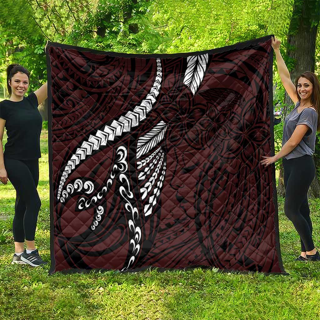 Polynesian Girl Tribal Tattoo Quilt Oxbood Vibe LT9 - Polynesian Pride