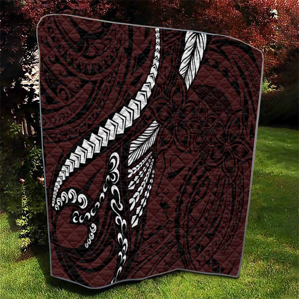 Polynesian Girl Tribal Tattoo Quilt Oxbood Vibe LT9 - Polynesian Pride