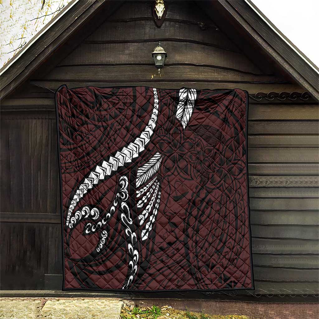 Polynesian Girl Tribal Tattoo Quilt Oxbood Vibe LT9 - Polynesian Pride