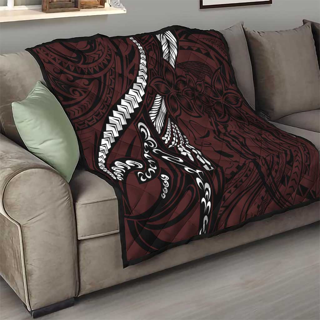 Polynesian Girl Tribal Tattoo Quilt Oxbood Vibe LT9 - Polynesian Pride