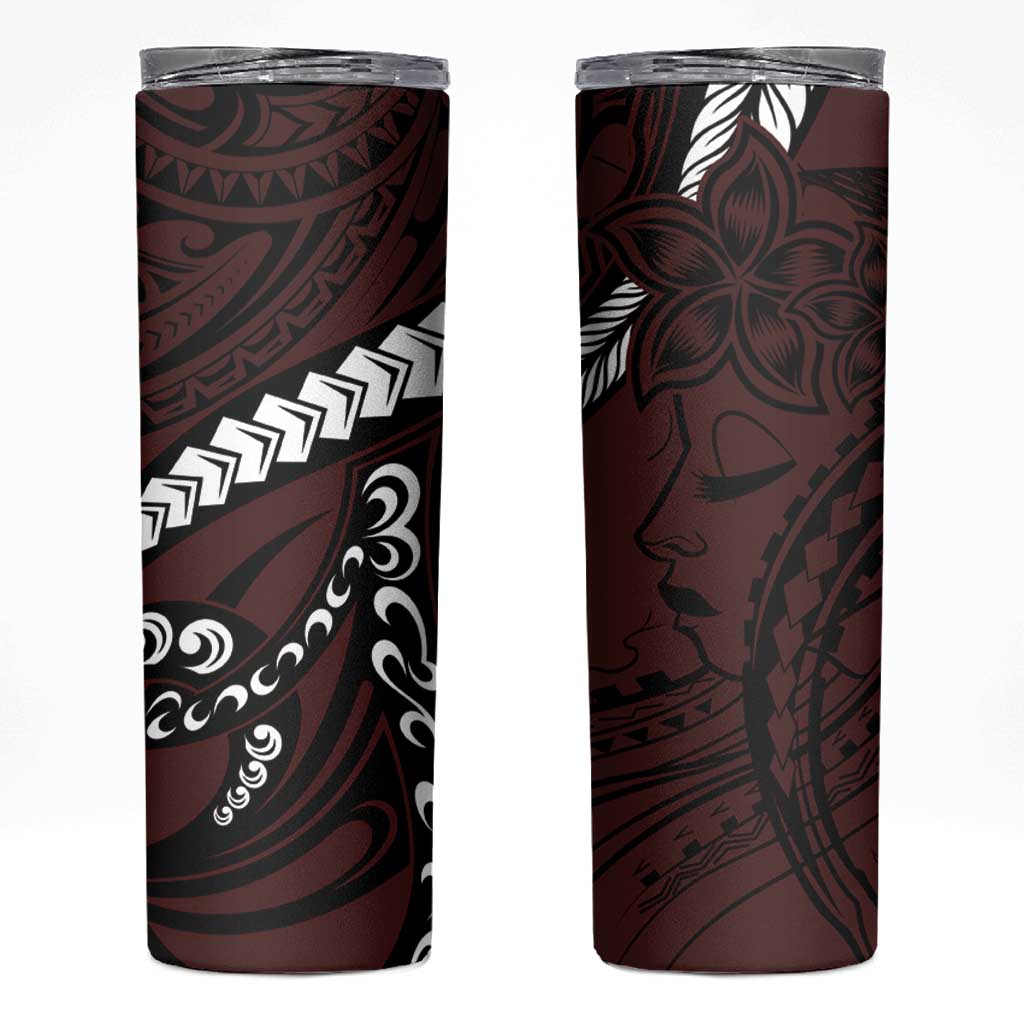 Polynesian Girl Tribal Tattoo Skinny Tumbler Oxbood Vibe