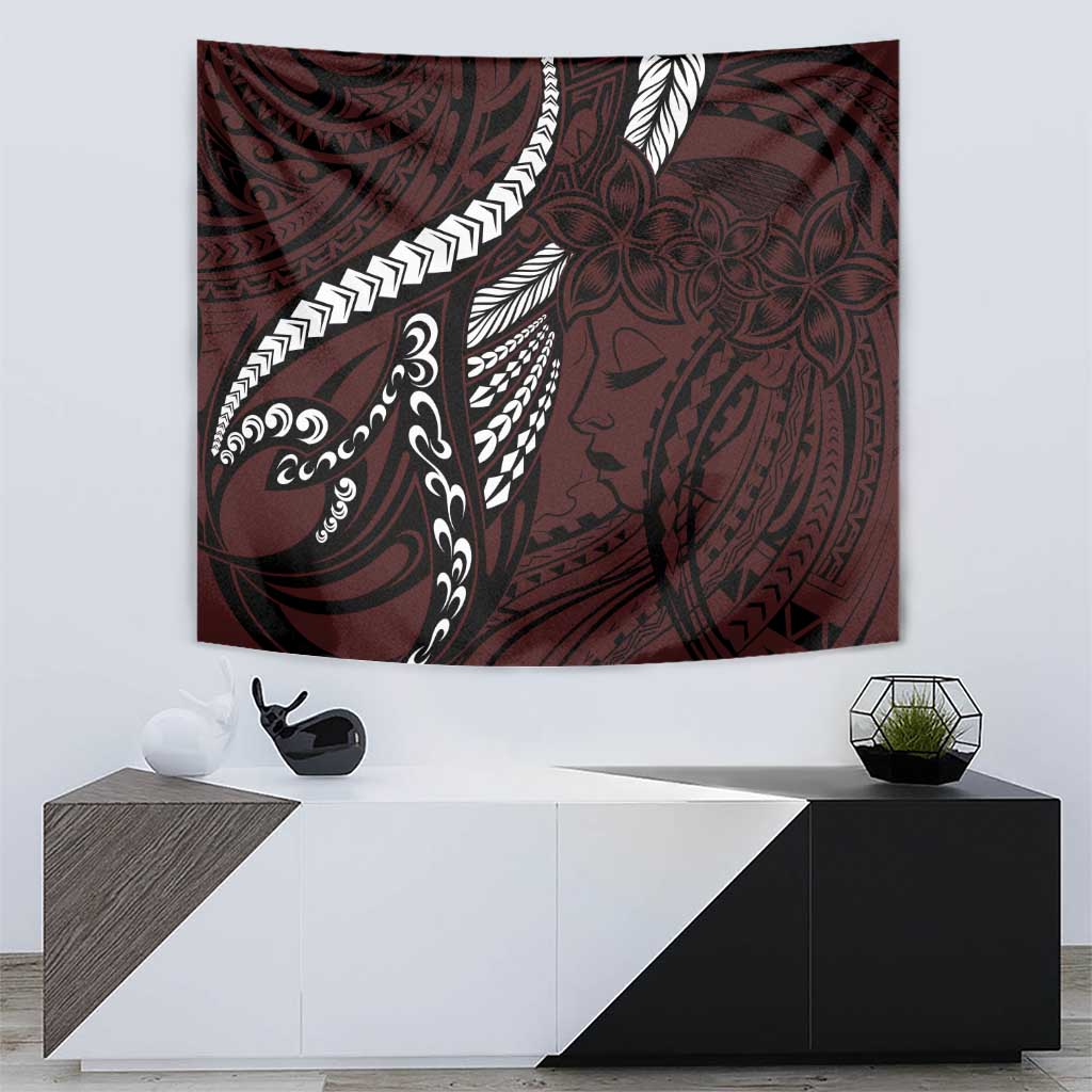 Polynesian Girl Tribal Tattoo Tapestry Oxbood Vibe LT9 - Polynesian Pride