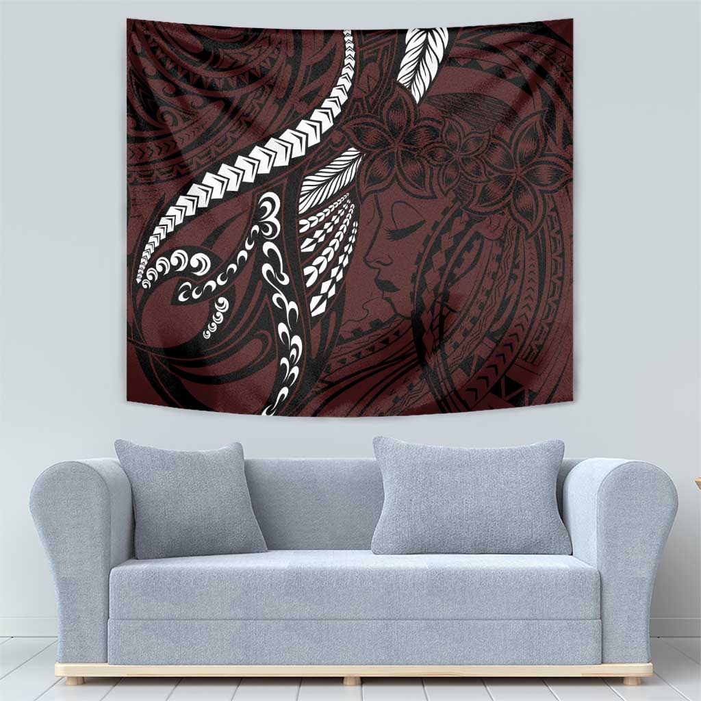 Polynesian Girl Tribal Tattoo Tapestry Oxbood Vibe LT9 - Polynesian Pride