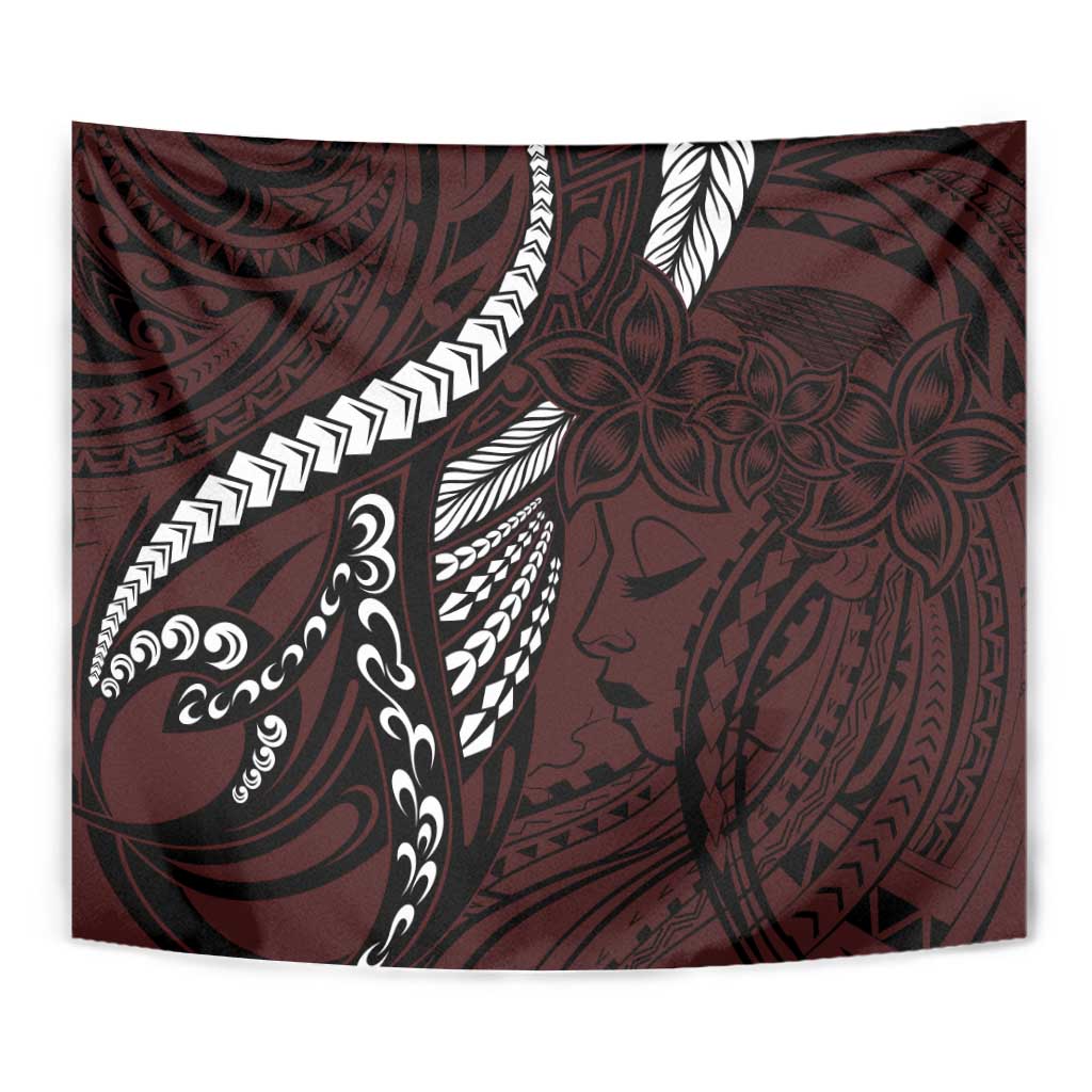 Polynesian Girl Tribal Tattoo Tapestry Oxbood Vibe LT9 - Polynesian Pride