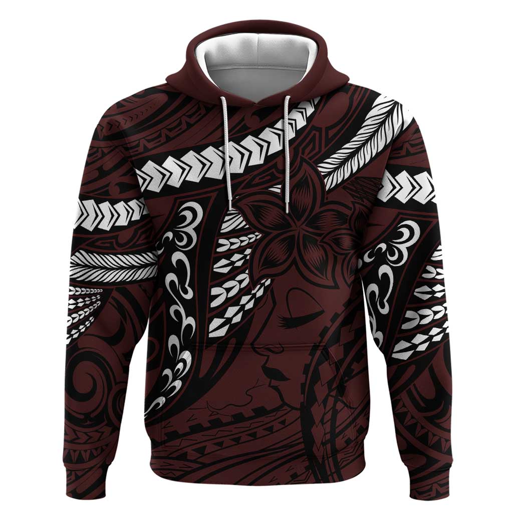 Polynesian Girl Tribal Tattoo Zip Hoodie Oxbood Vibe