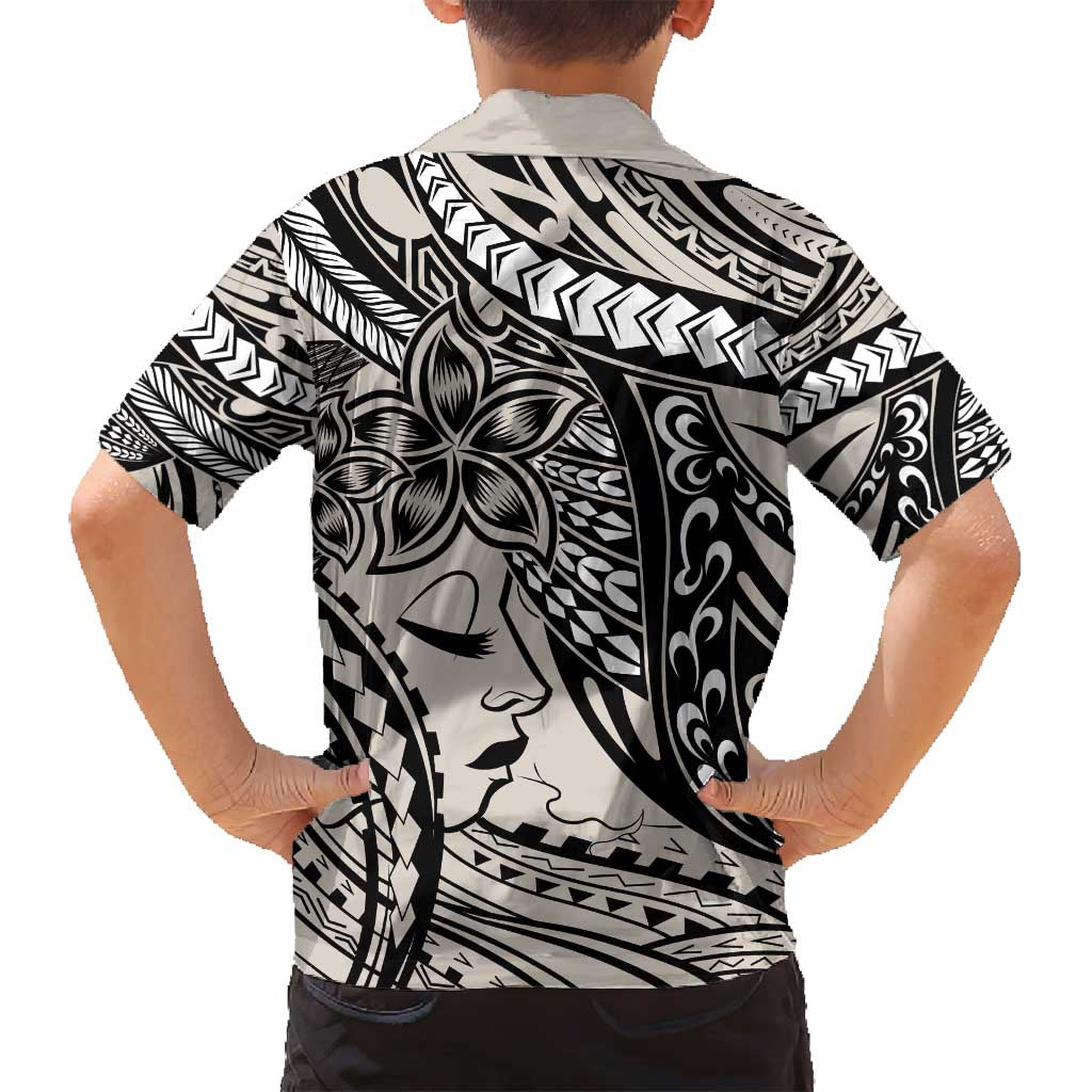 Polynesian Girl Tribal Tattoo Family Matching Summer Maxi Dress and Hawaiian Shirt Beige Vibe LT9 - Polynesian Pride