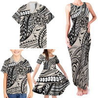 Polynesian Girl Tribal Tattoo Family Matching Tank Maxi Dress and Hawaiian Shirt Beige Vibe LT9 - Polynesian Pride